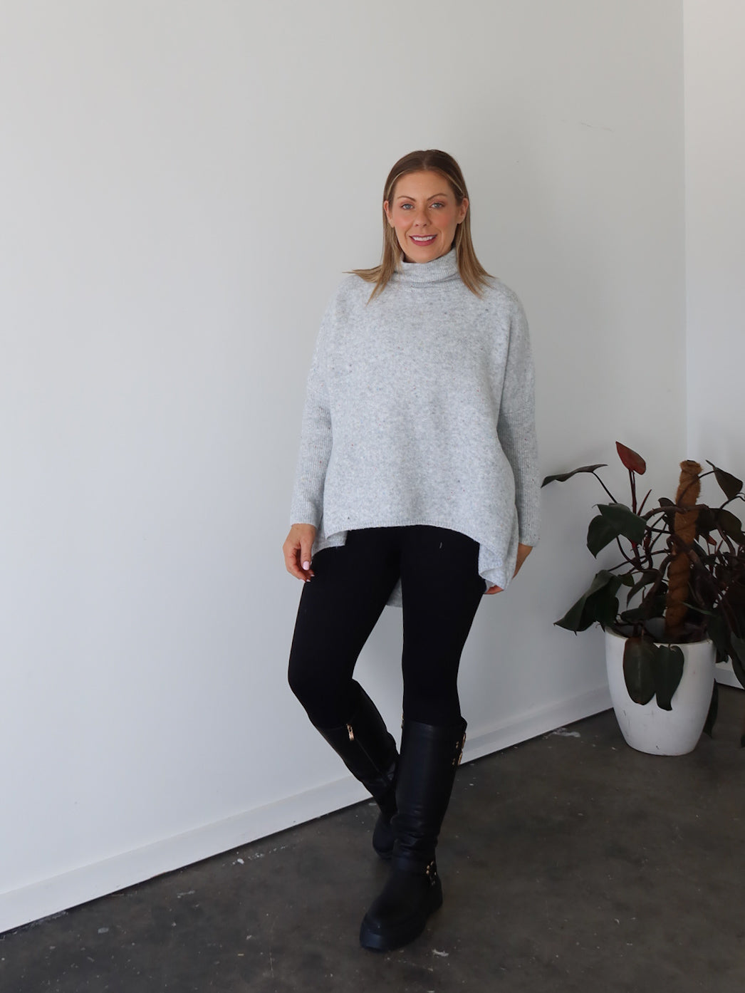 Yolanda Knit - Grey Fleck