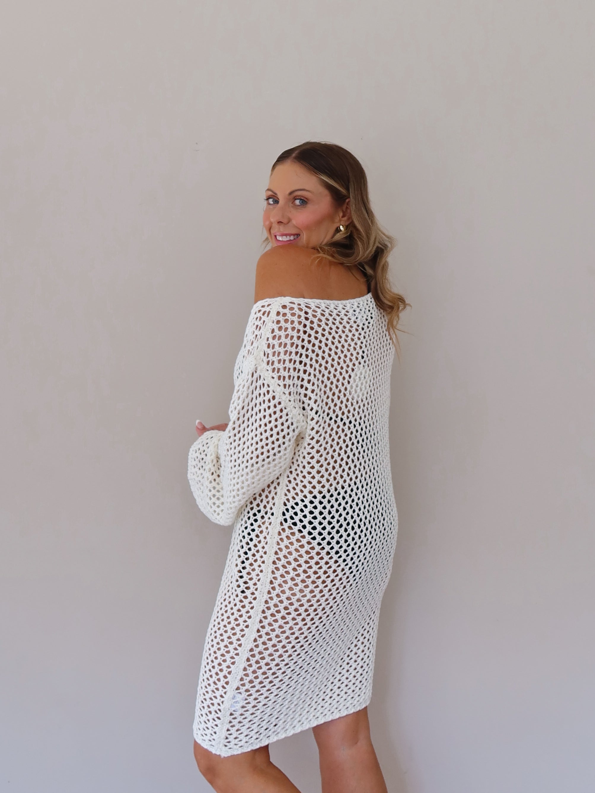 Nerina Crochet Dress - Vanilla