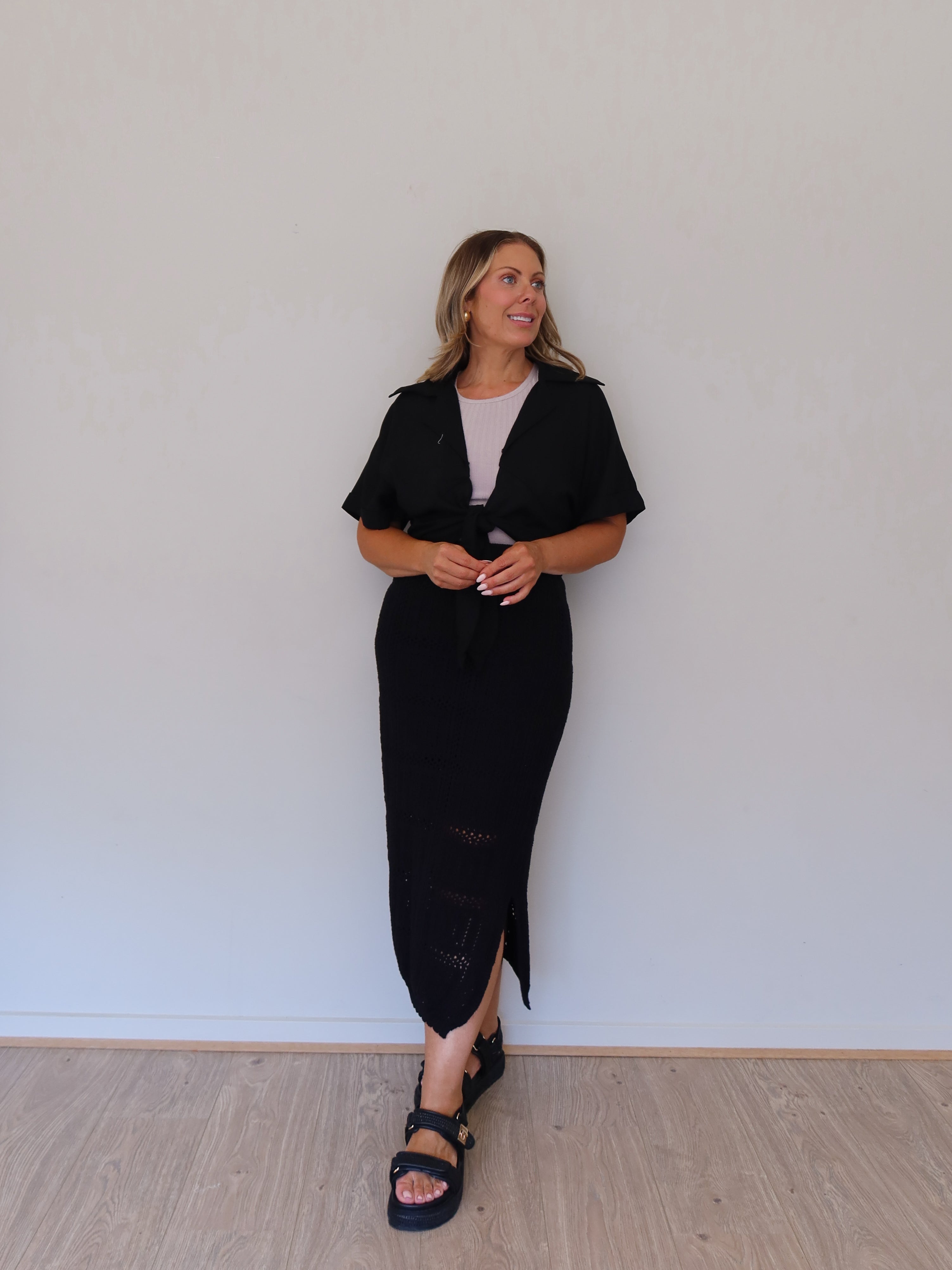 Radiance Crochet Skirt - Black