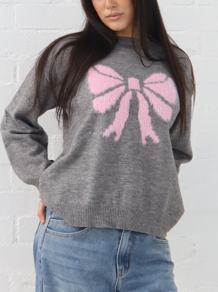 Ribbon Knit- Gunmetal Grey