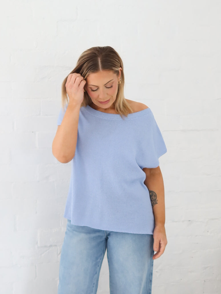 Ella Knit Top- Blue