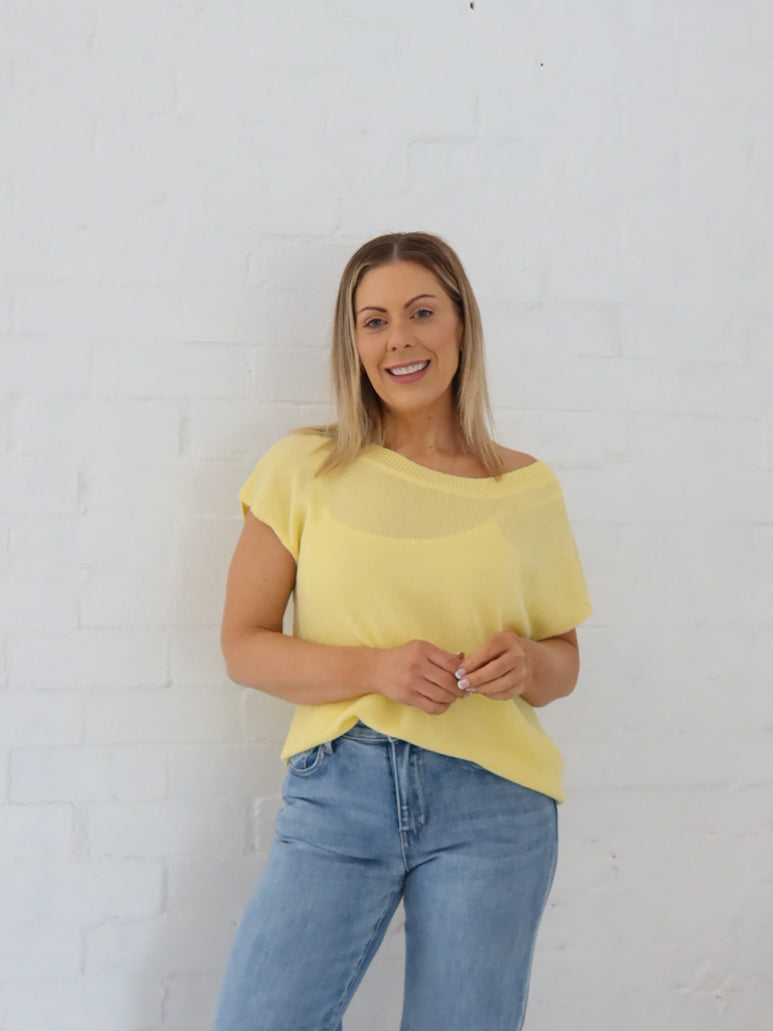 Ella Knit Top- Lemon