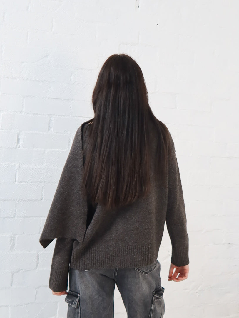 Calvin Scarf Knit- Chocolate