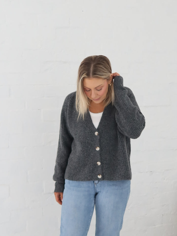 Dane Cardigan- Charcoal