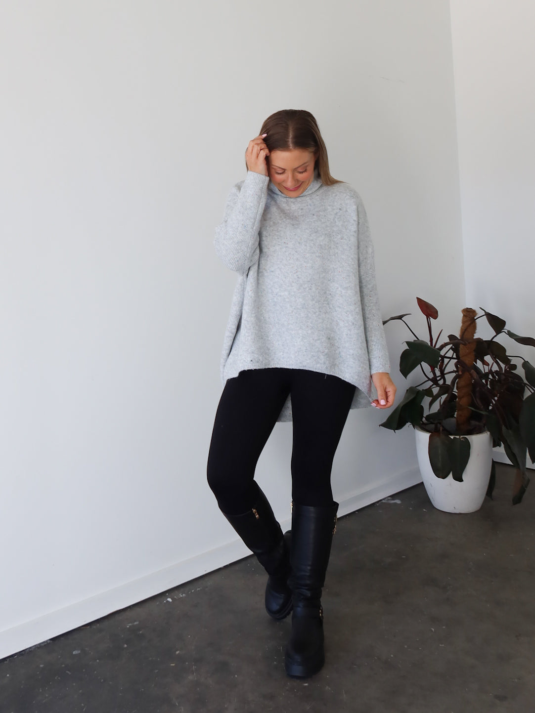 Yolanda Knit - Grey Fleck