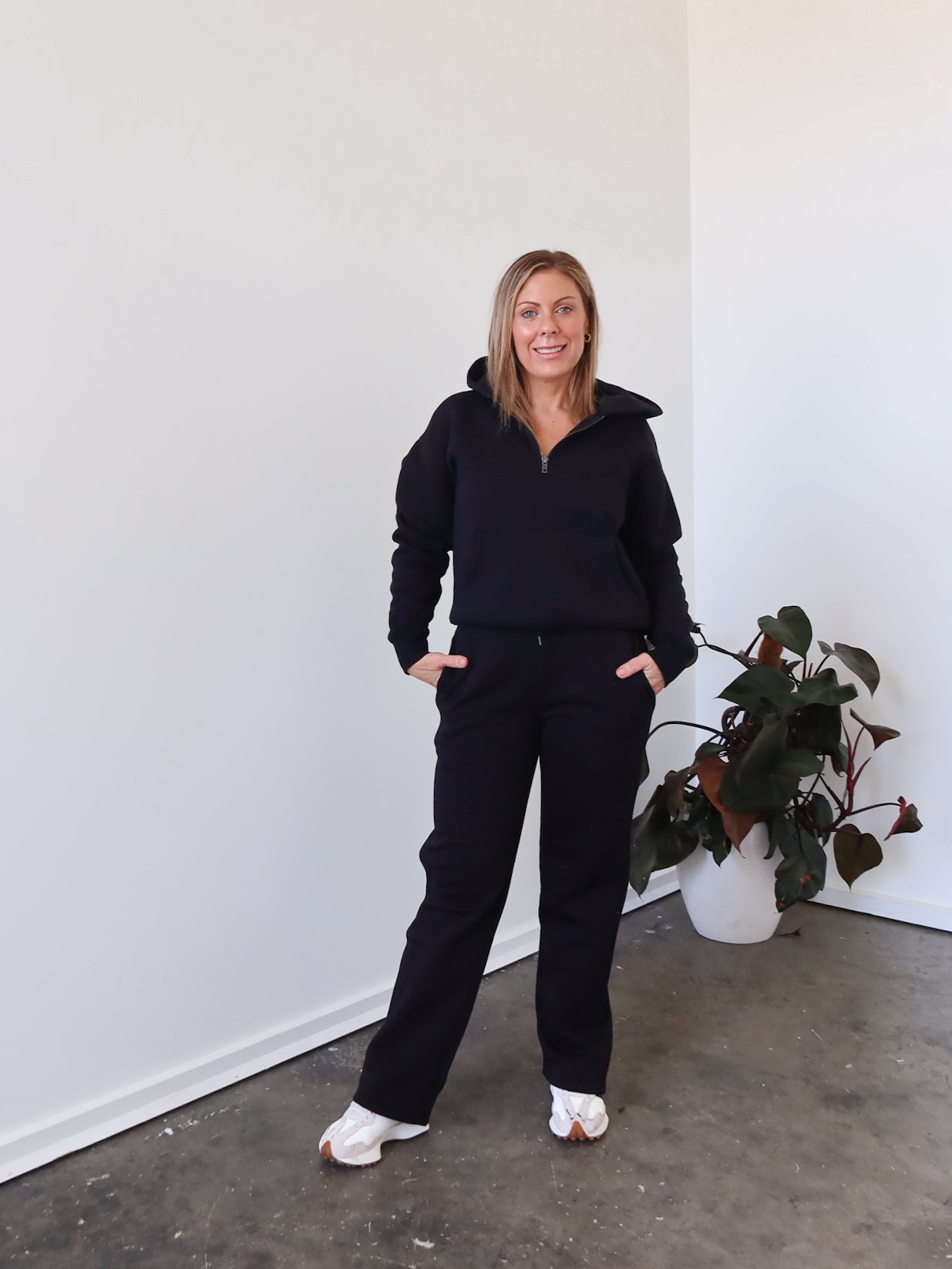 Chase Wide Leg Track Pants - Black