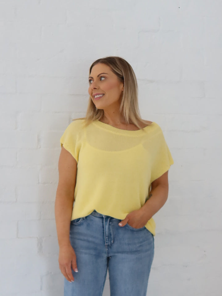 Ella Knit Top- Lemon