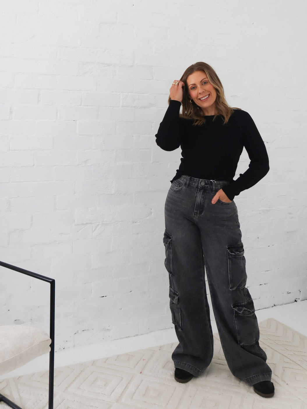 Paxton Cargo Jeans- Black