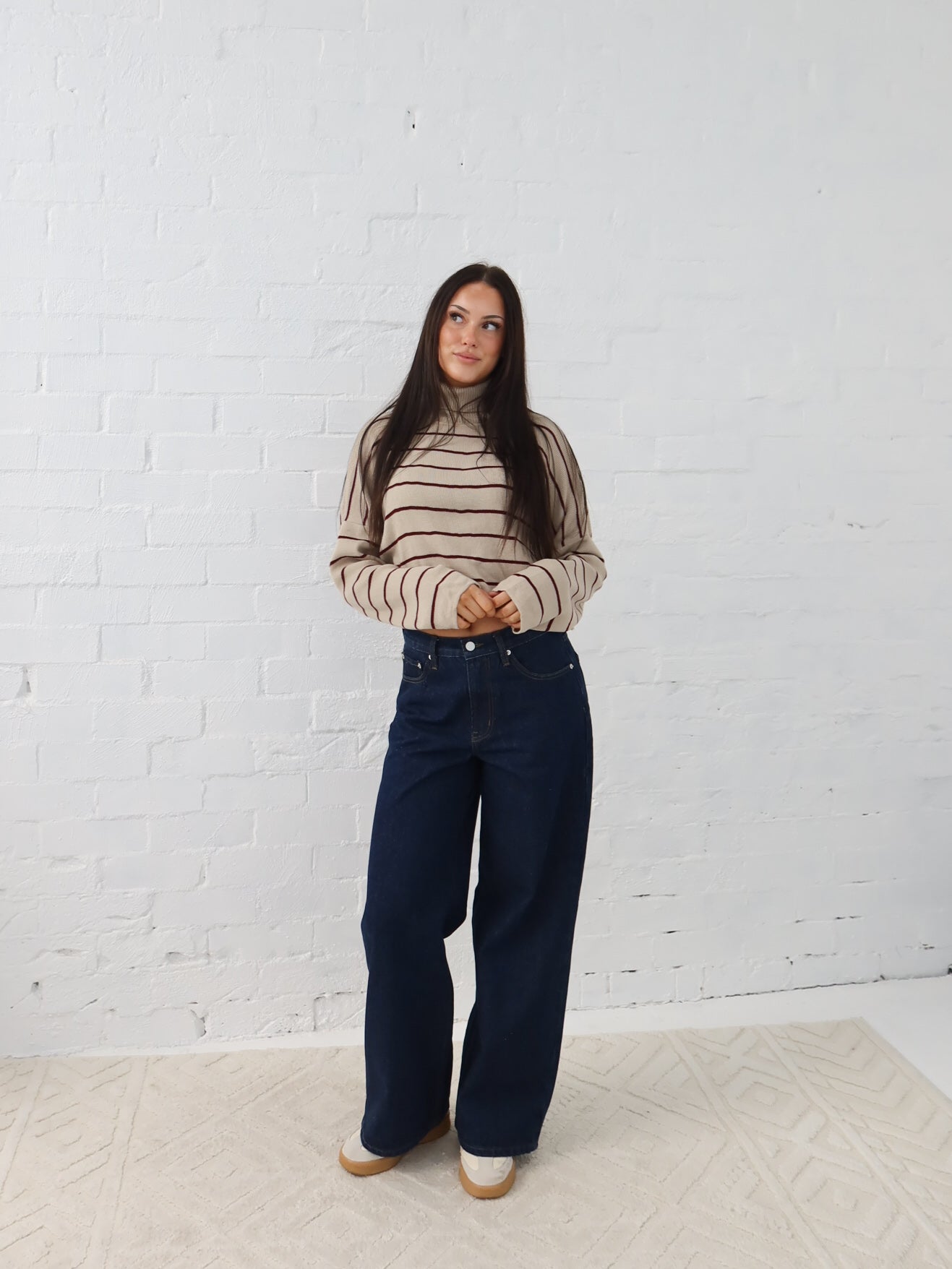 Fran Knit - Beige Stripe