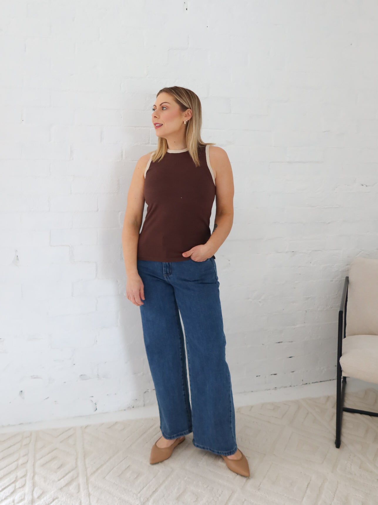 JoJo Knit Tank - Brown