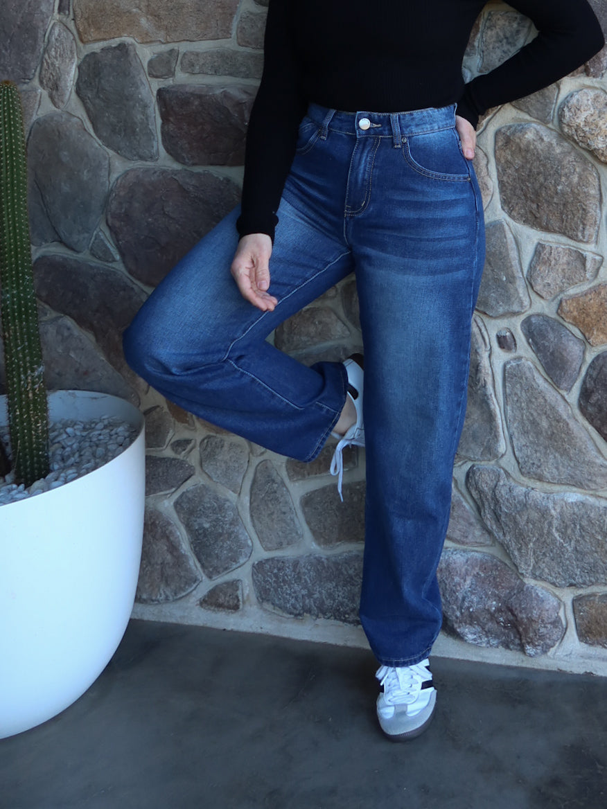 Atlas Barrel Jeans- Dark