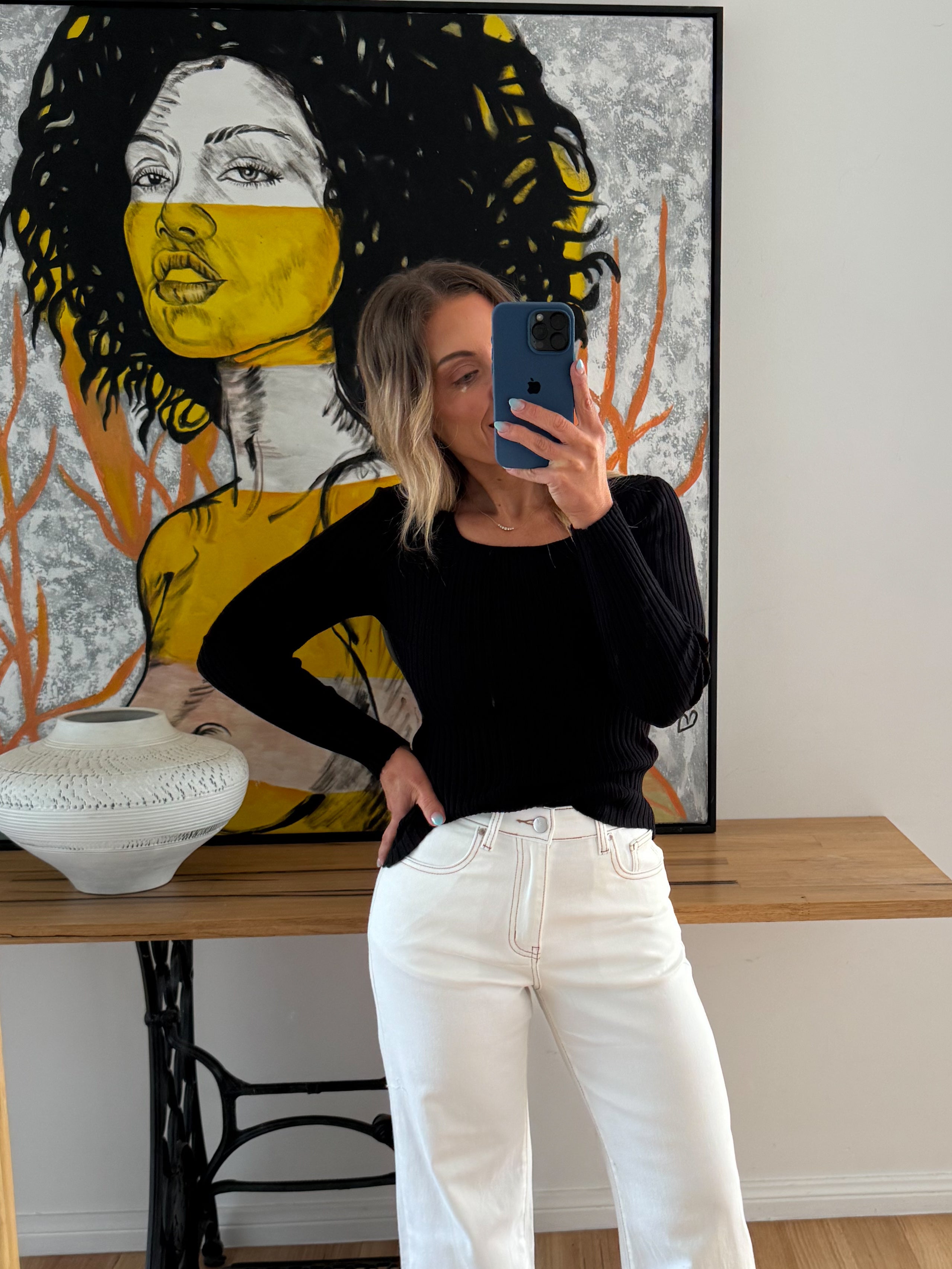 Sidney Knit Top- Black
