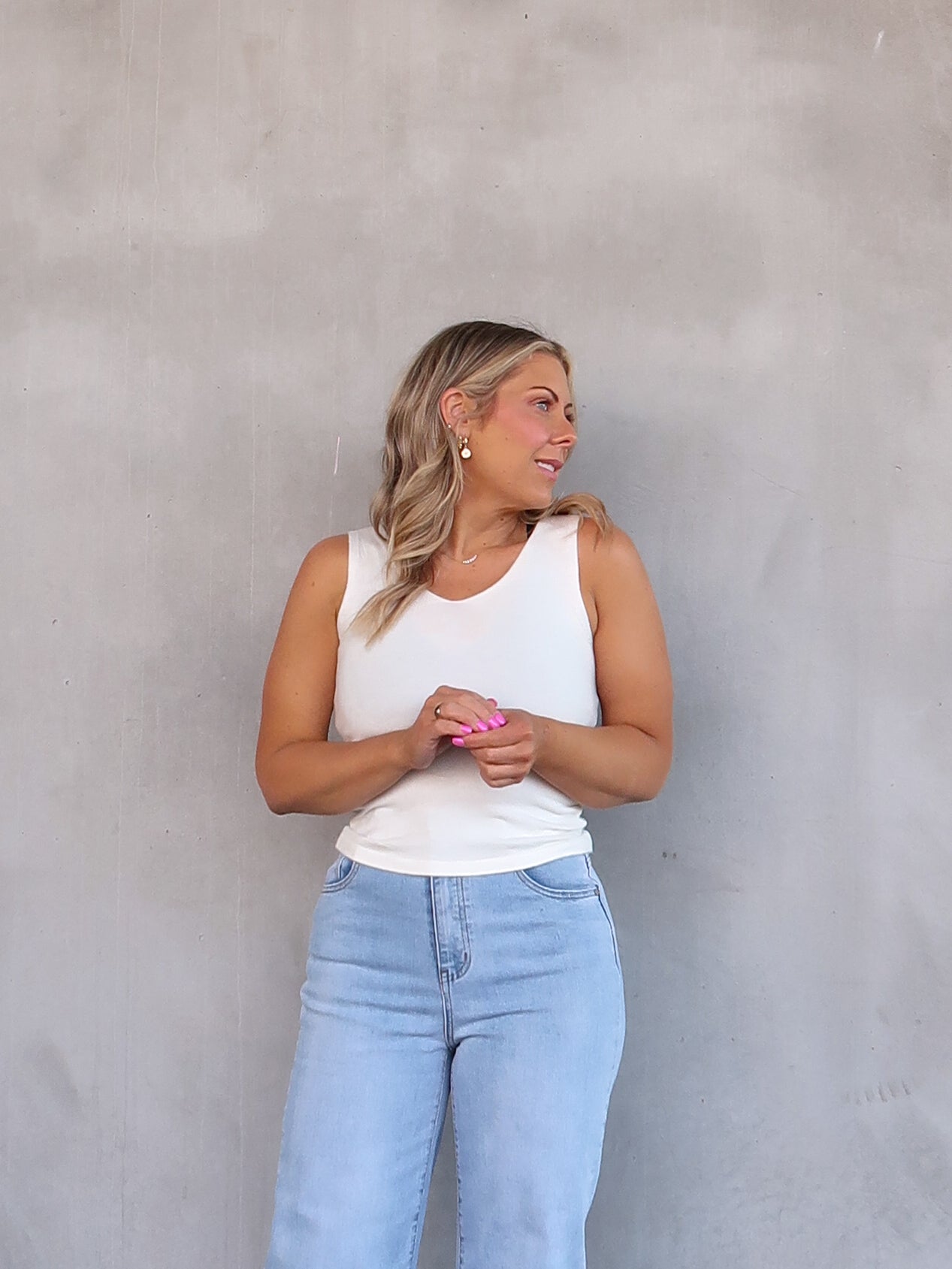 Janice Knit Tank - Ivory