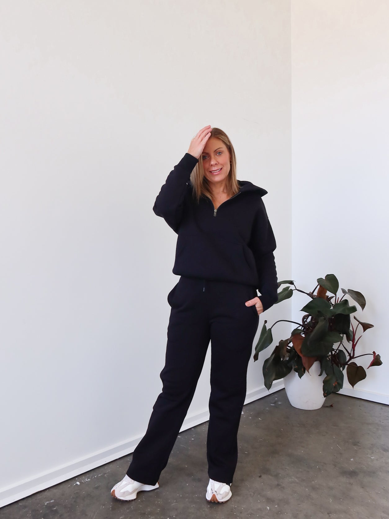 Chase Wide Leg Track Pants - Black