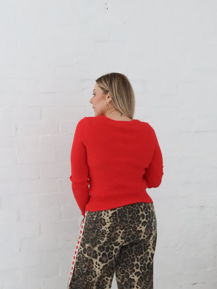 Selma Knit Top - Red