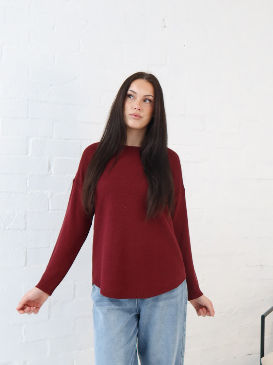 Saxon Knit - Burgundy