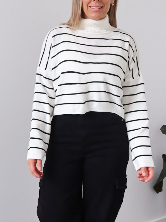 Fran Knit - Cream Stripe