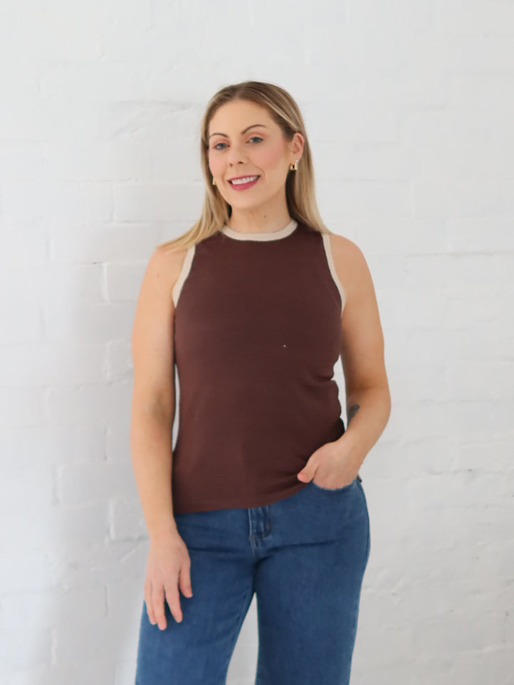 JoJo Knit Tank - Brown