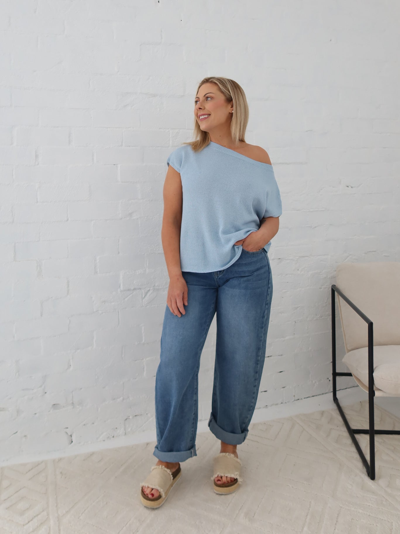 Mariah Knit Top - Blue