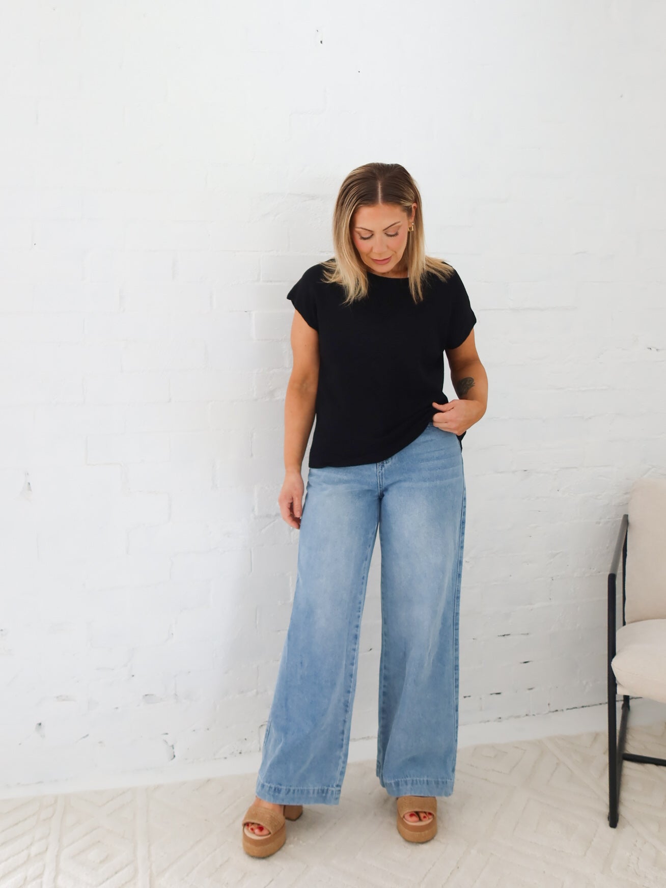 Ella Knit Top- Black