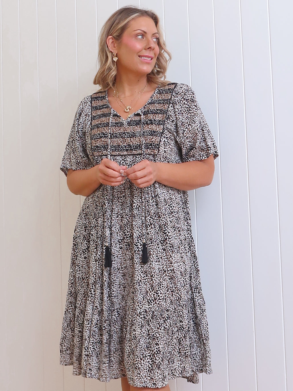 Sierra Dress - Micro Leopard