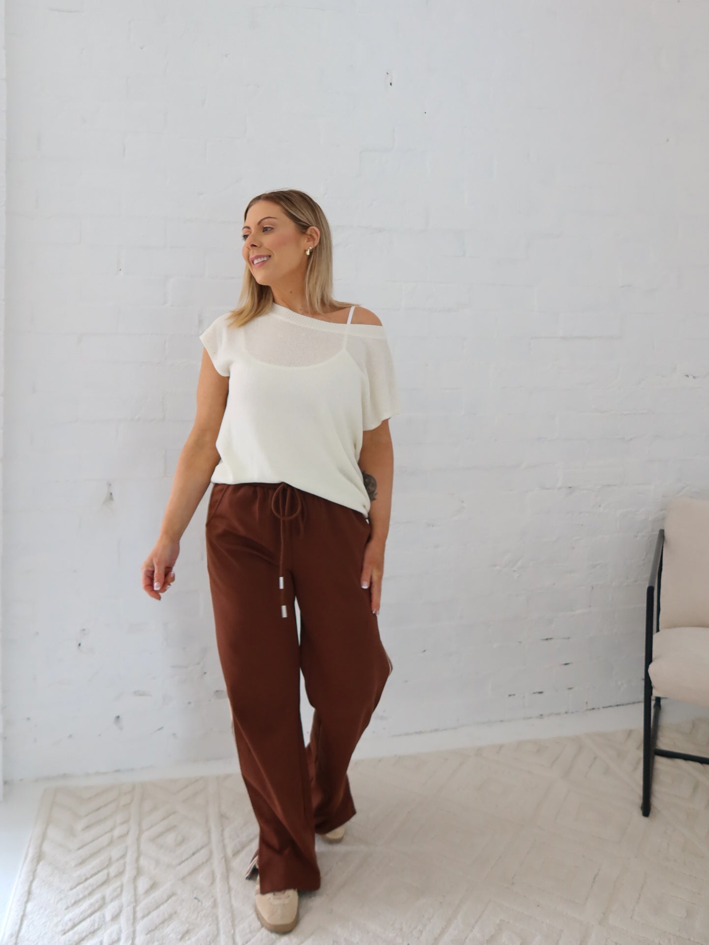 Ella Knit Top- Vanilla