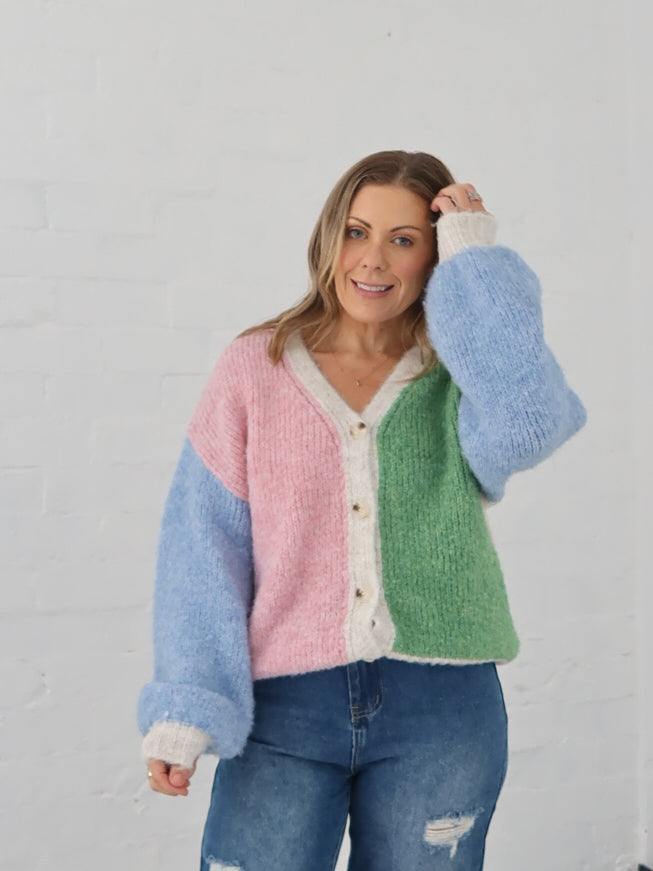 Gemma Cardigan-Multi Green