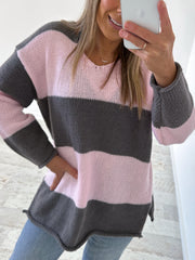 Fifi Knit - Grey/Pink