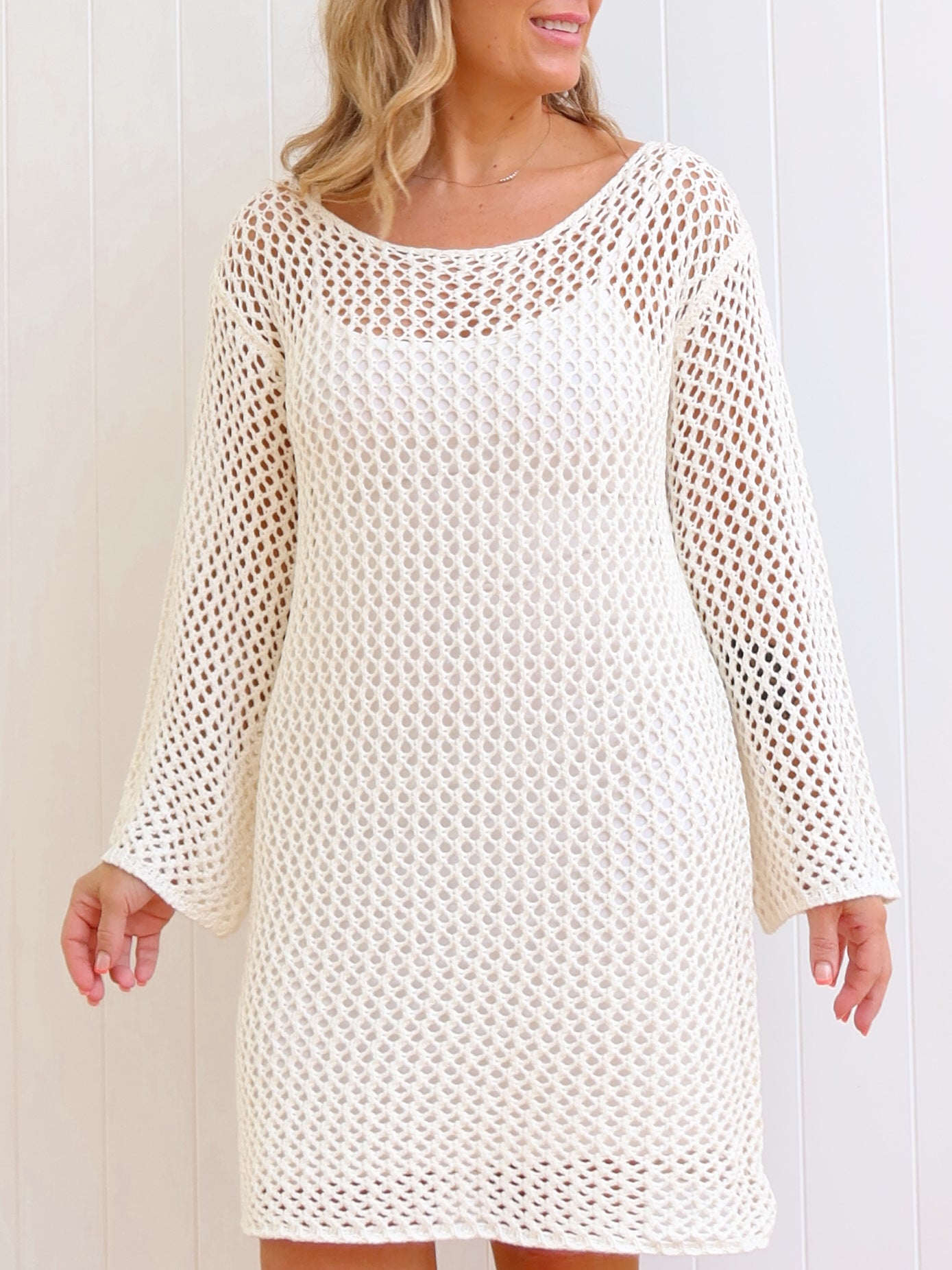 Nerina Crochet Dress - Vanilla