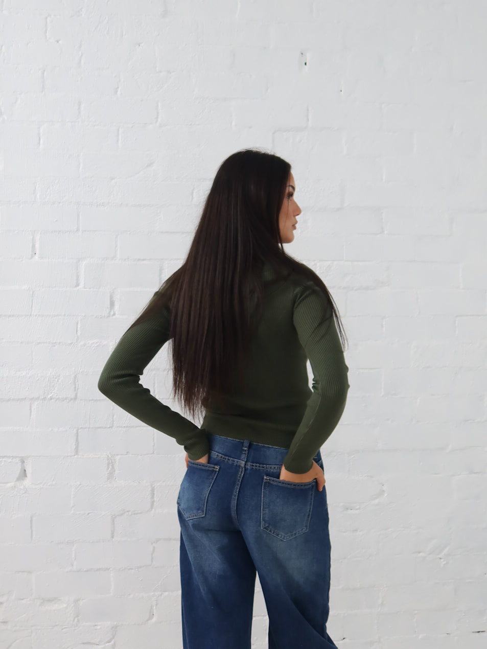 Selma Knit Top - Moss Green