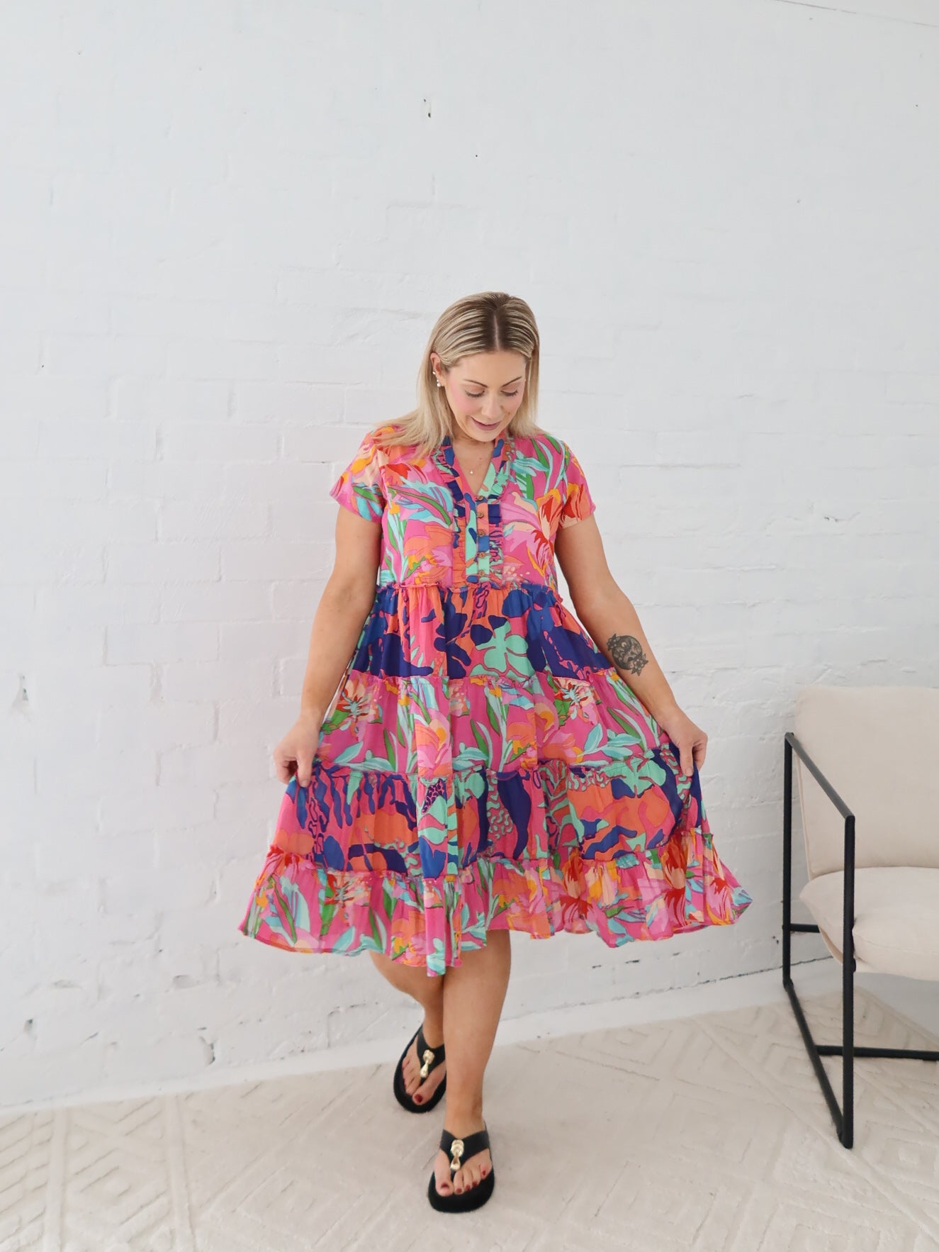 Saige Dress- Pink Floral