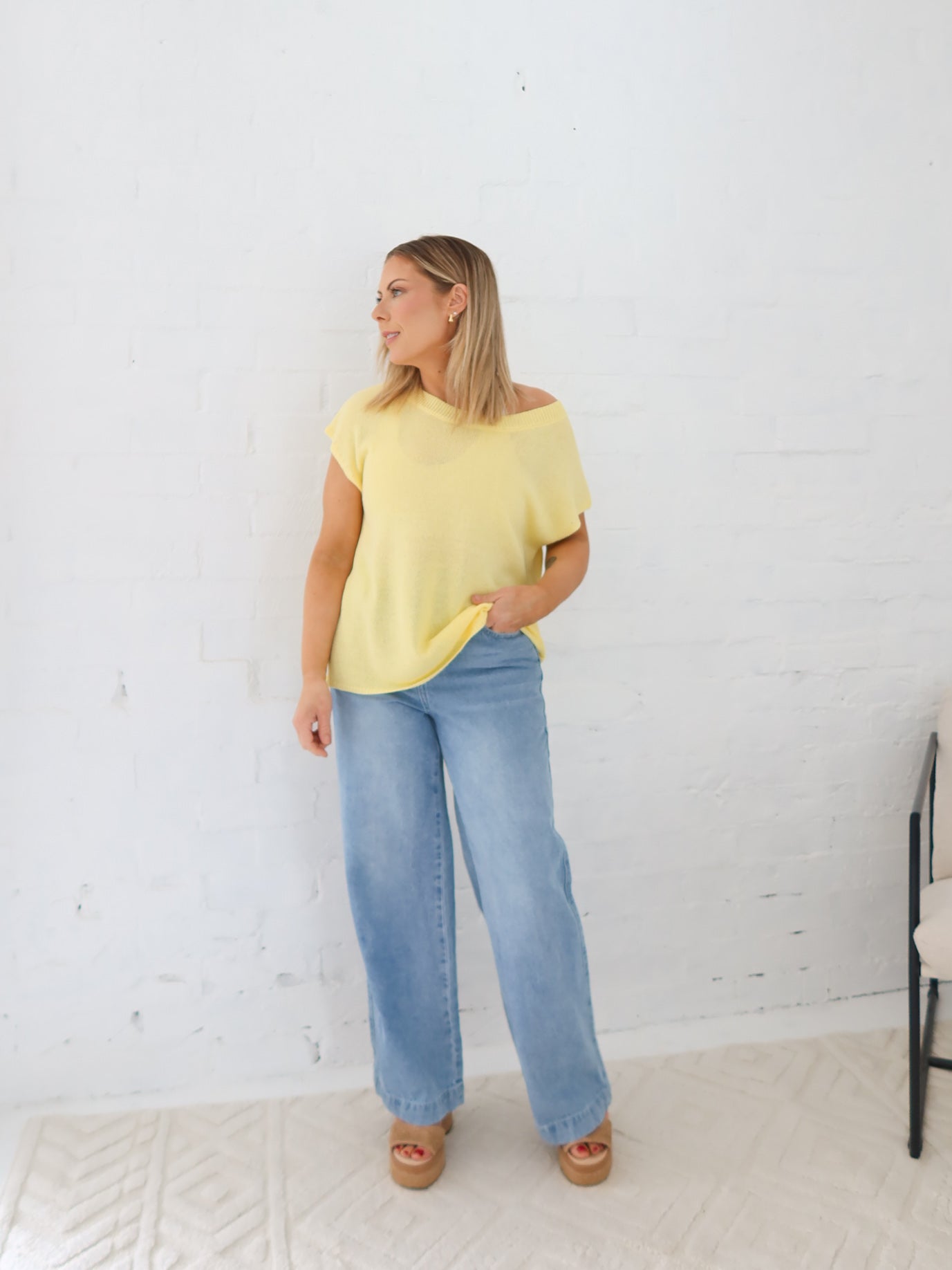 Ella Knit Top- Lemon