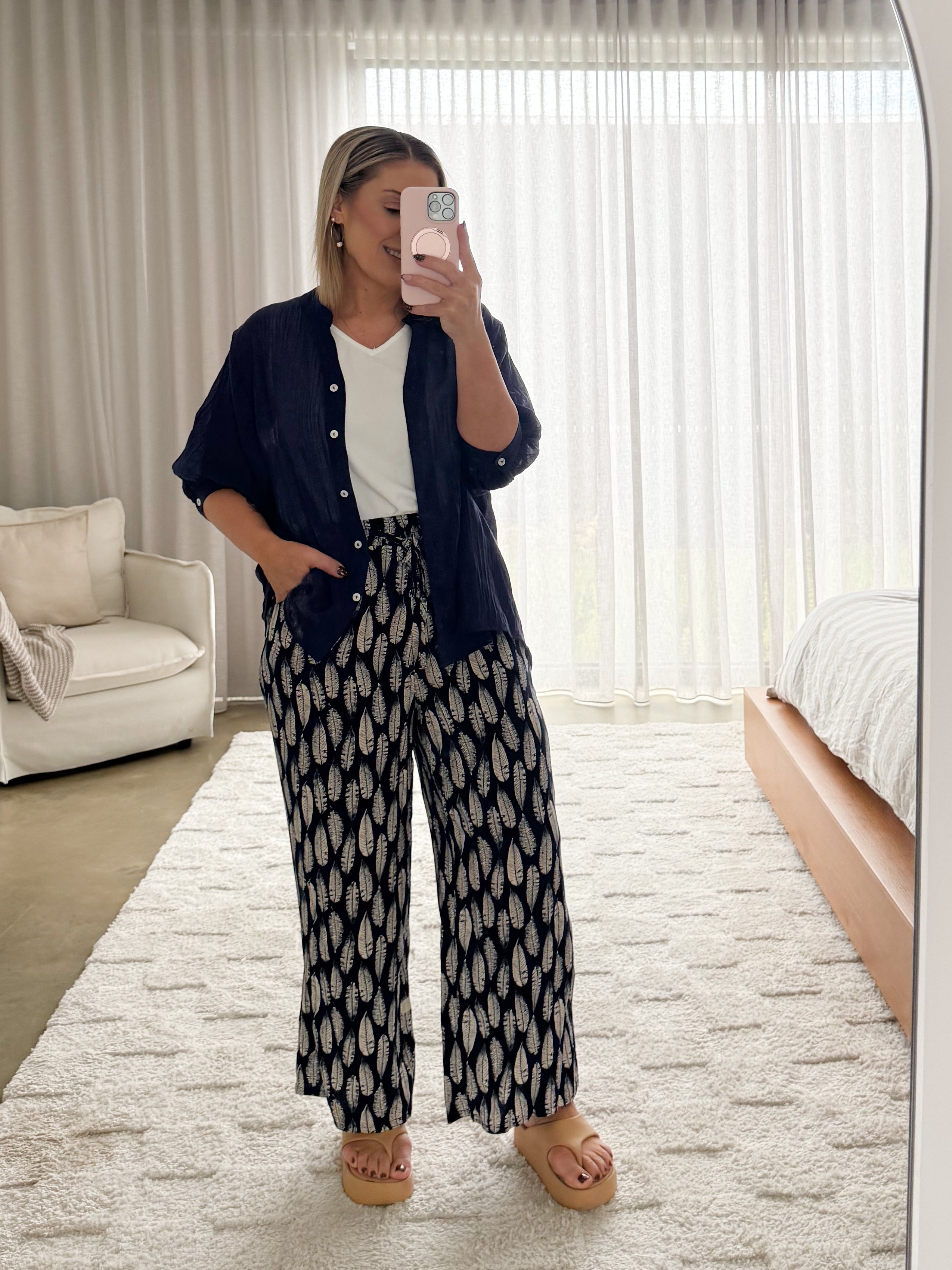 Leo Pants- Multi Navy