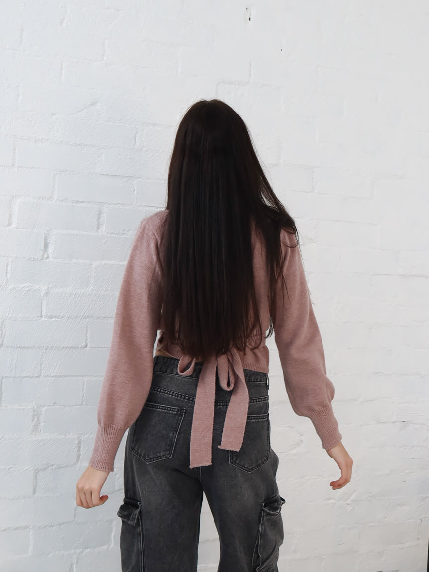 Dixie Wrap Top- Dusty Pink