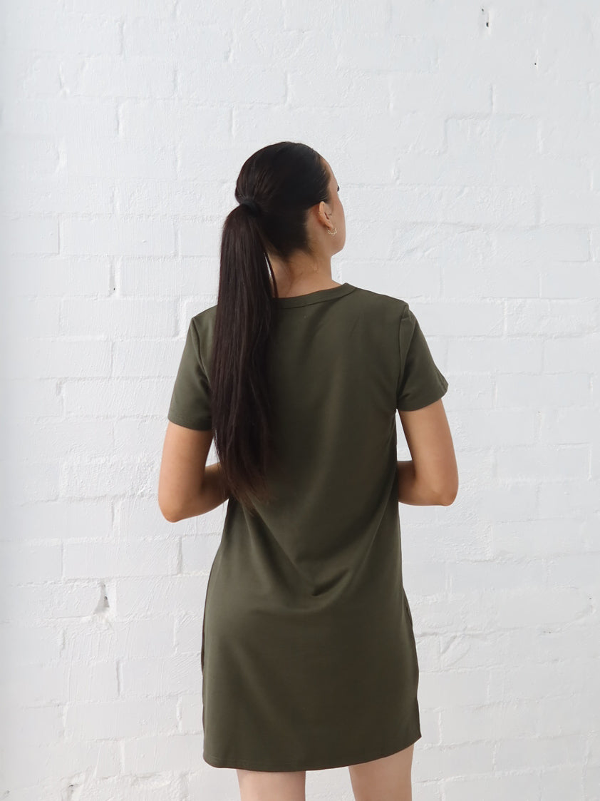 Ultimate School Run Dress- Khaki