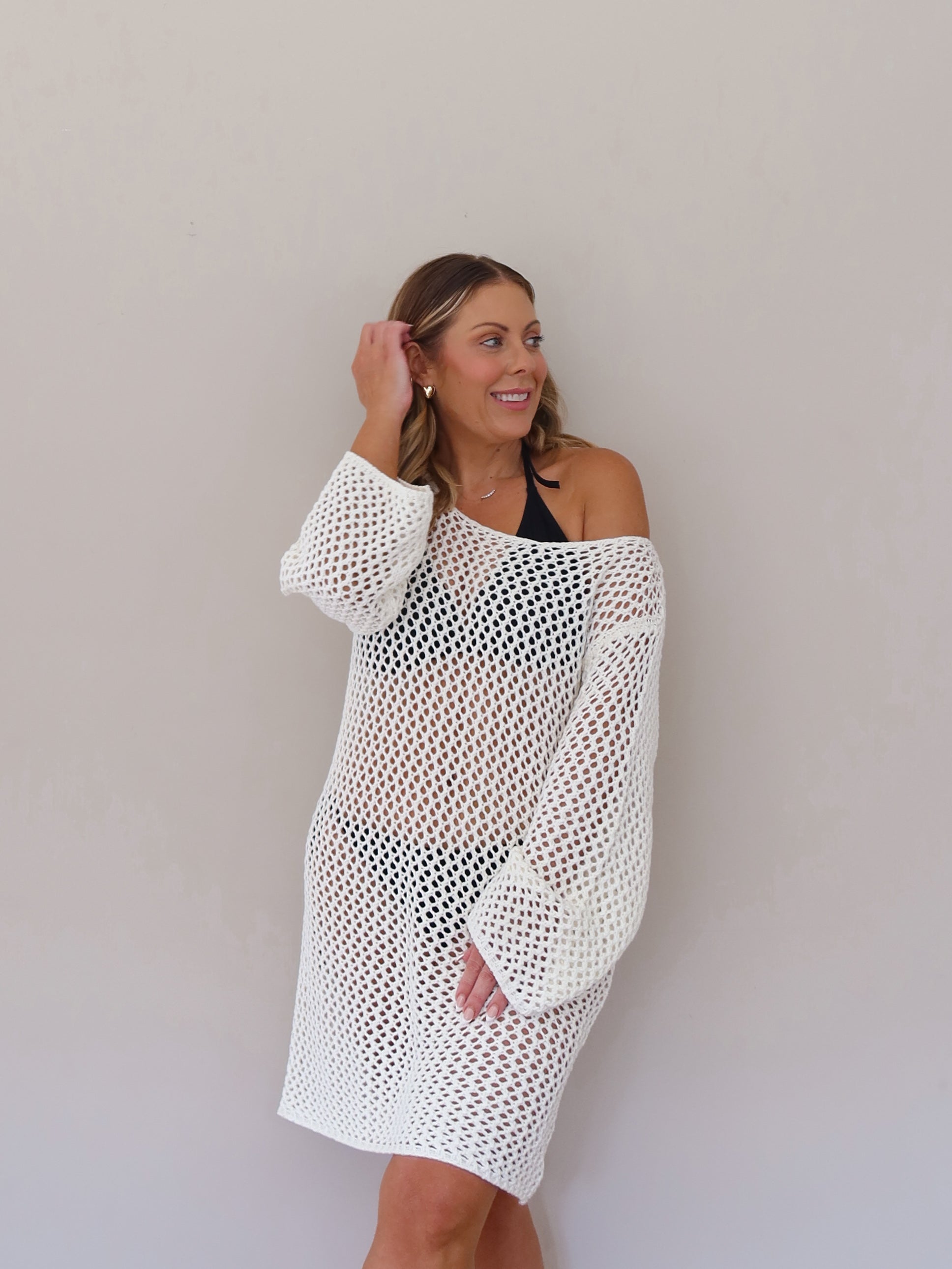 Nerina Crochet Dress - Vanilla