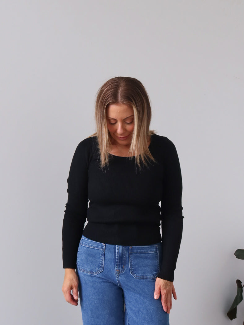 Selma Knit Top - Black