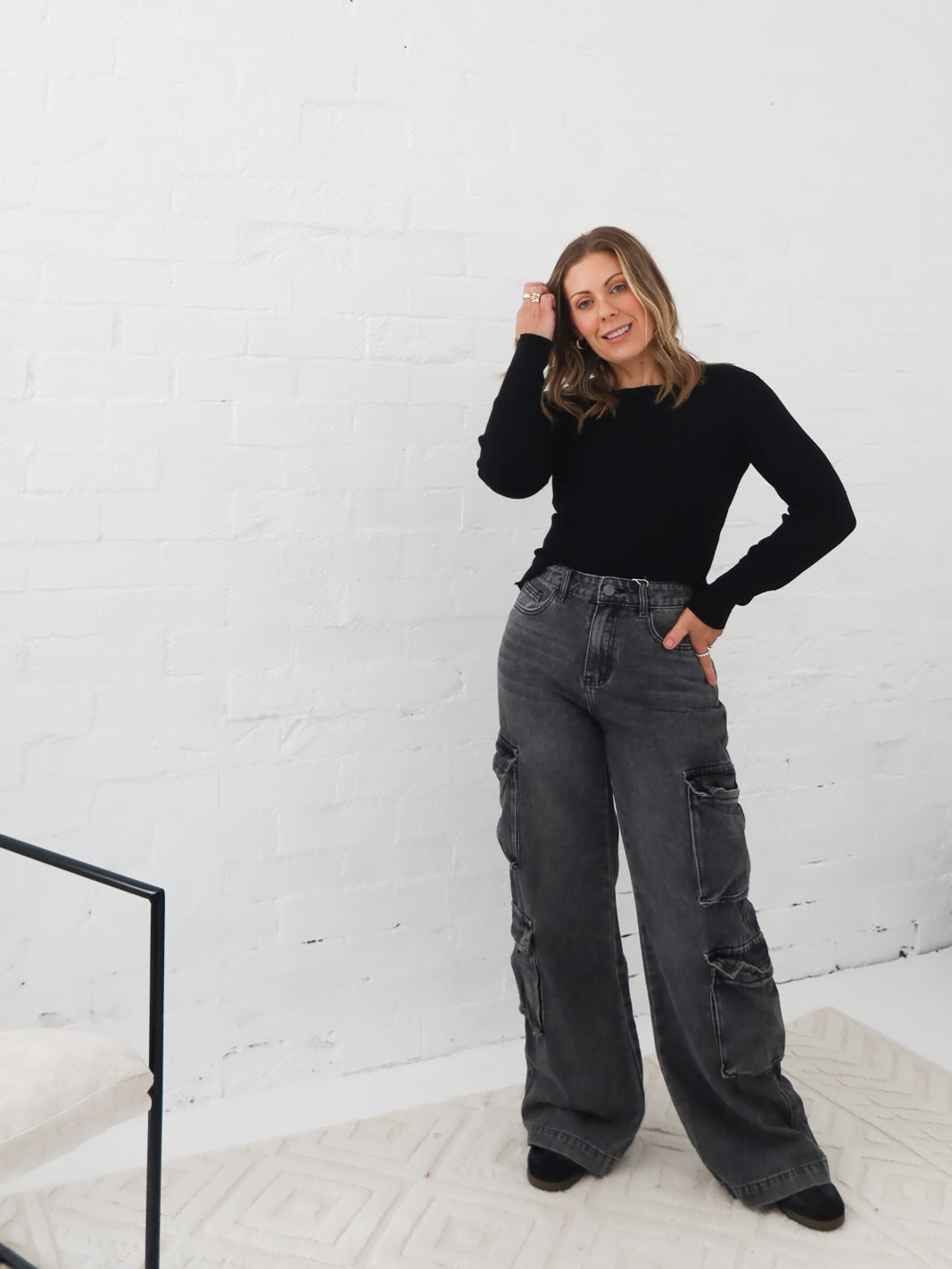 Paxton Cargo Jeans- Black