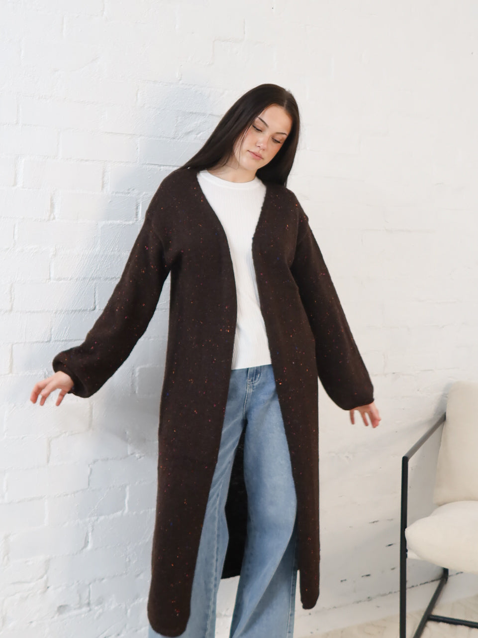 Bonnie Cardigan- Chocolate Speck