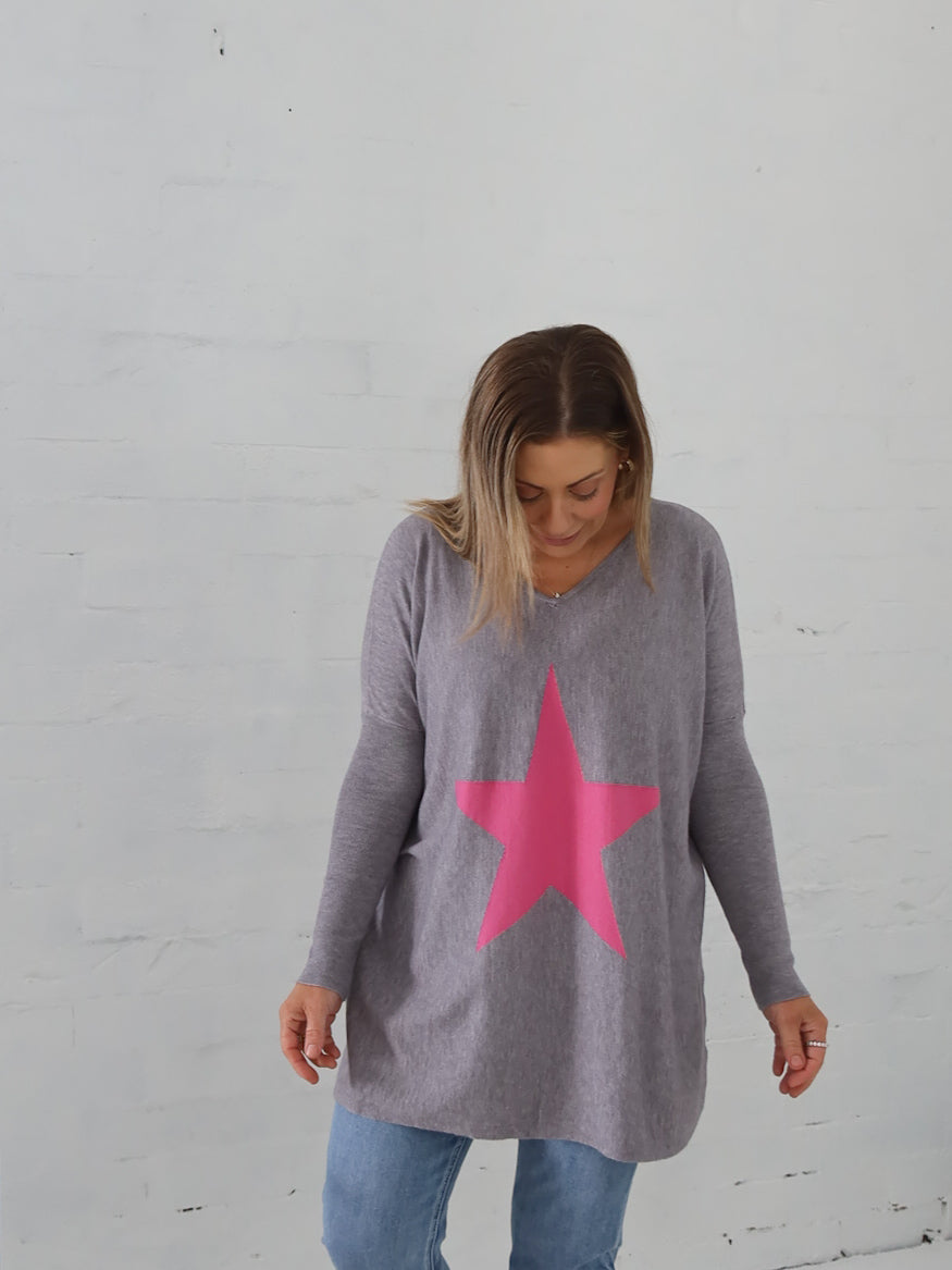 Maeve Star Knit - Grey