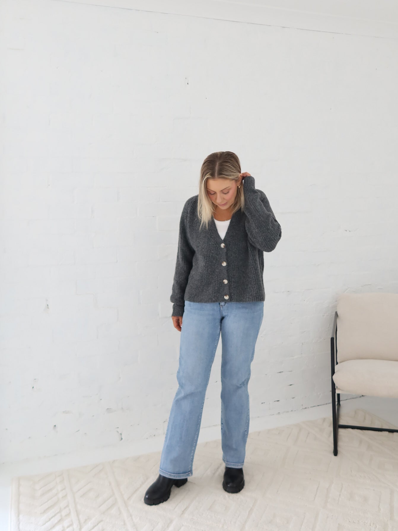 Dane Cardigan- Charcoal