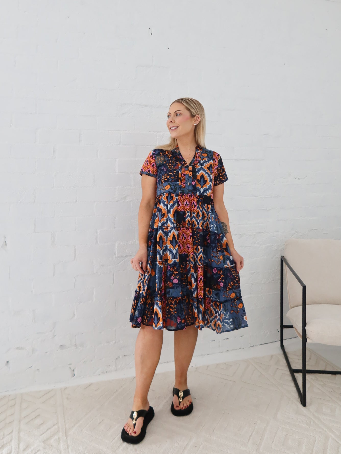 Saige Dress- Navy Floral