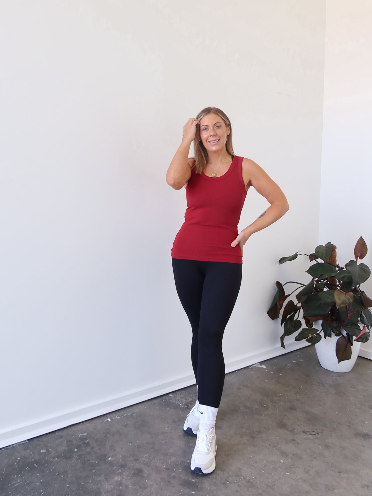 Charlee Tank - Burgundy