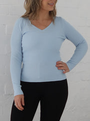 Dawson Knit Top - Powder Blue