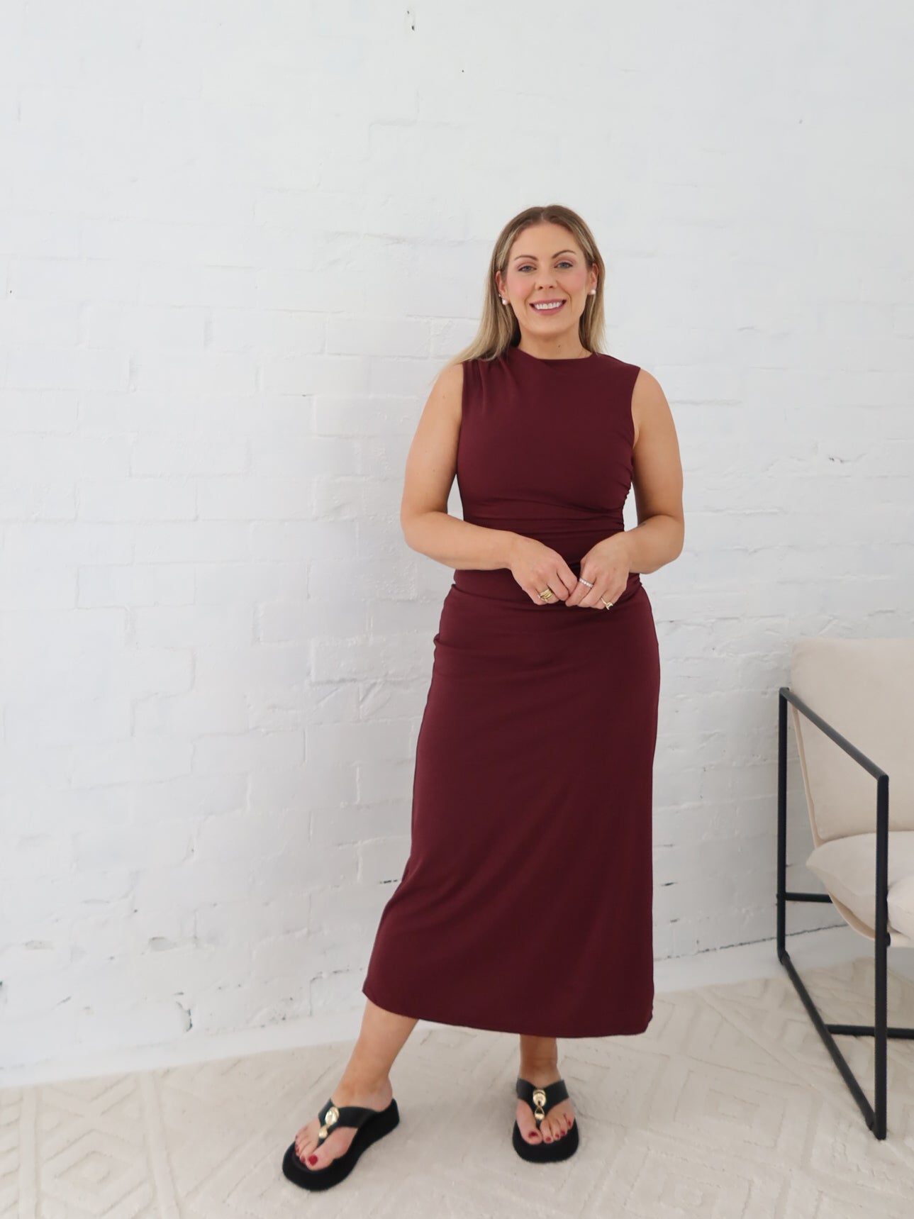 Laurent Dress - Burgundy