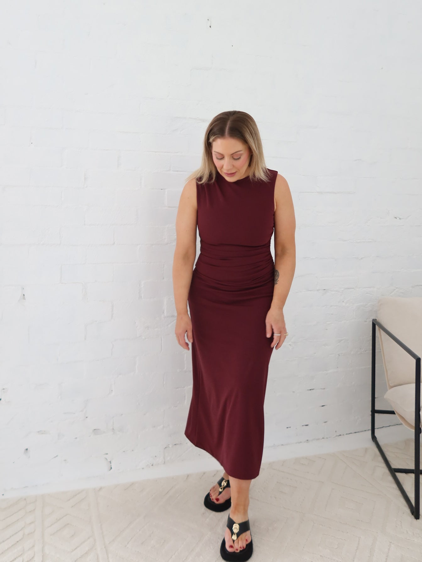 Laurent Dress - Burgundy