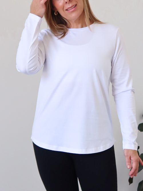 Noni Long Sleeve Tee - White