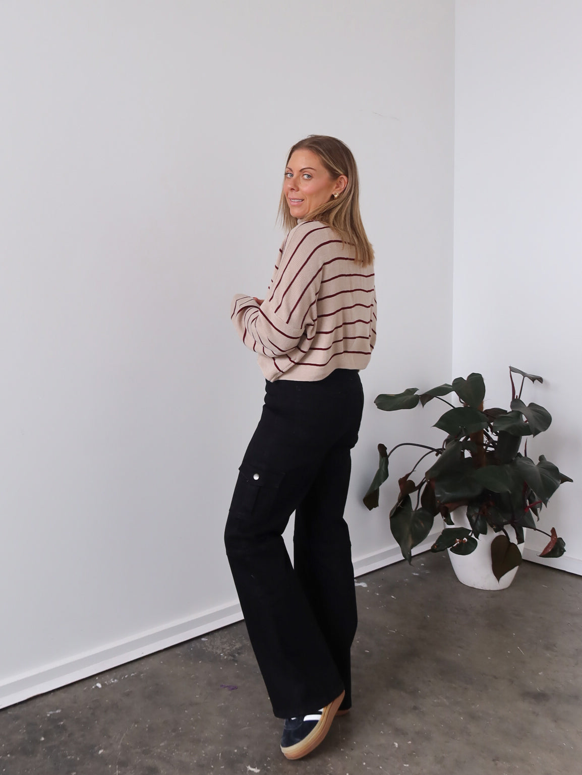 Fran Knit - Beige Stripe