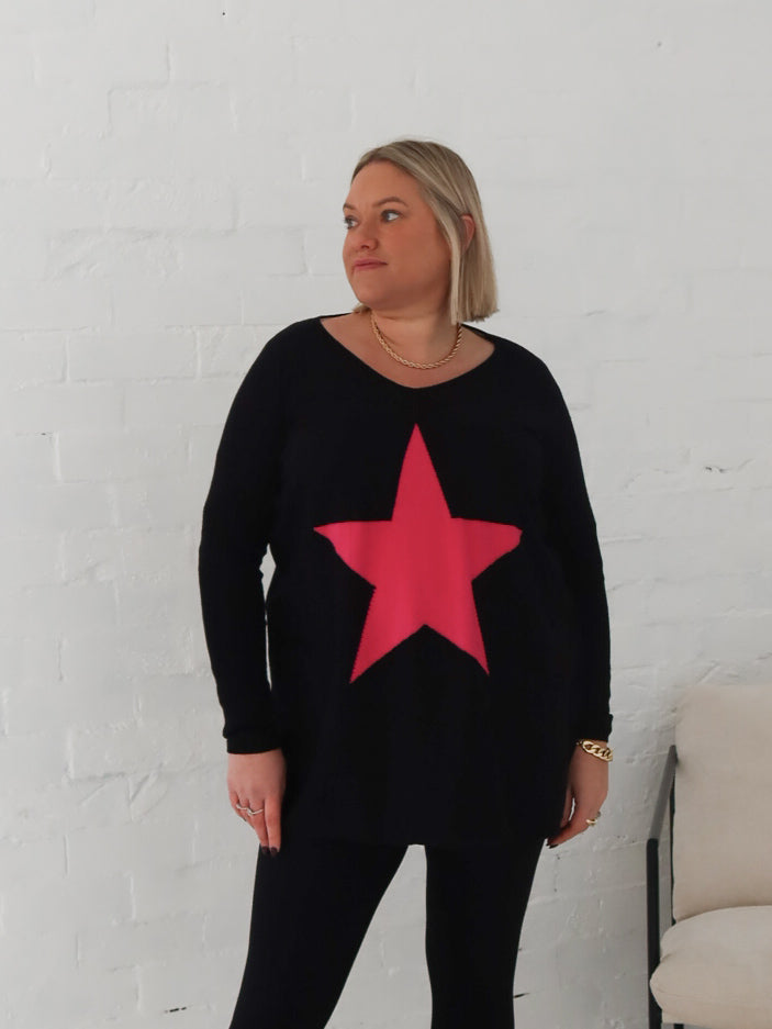Maeve Star Knit - Black