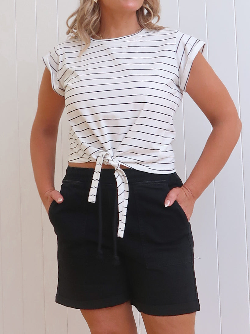 Kane Denim Shorts - Black